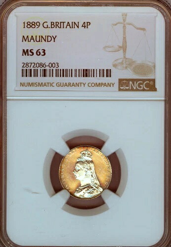 1889年 G.BRITAIN 4P MAUNDY MS63 トーン