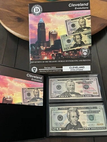 シリーズ 2004 $20 & $50 マッチング エボリューション セット - クリーブランド - #ED00002262A