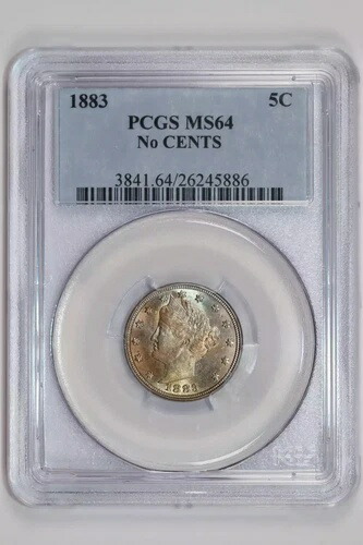 1883年 セントなし リバティ V ニッケル PCGS MS64 84,700円