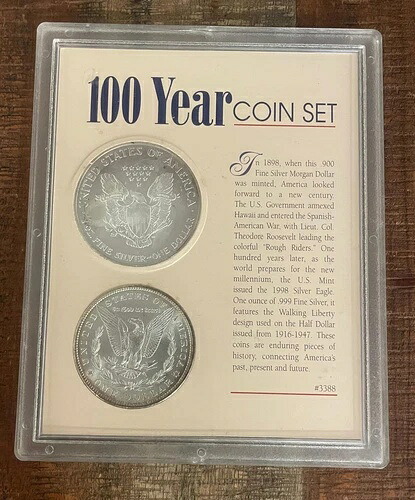100周年記念コインセット ～ 1898年モルガン銀貨と1998年シルバーイーグル