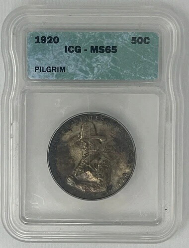 1920年 ピルグリム記念ハーフドル 90%銀貨 ICG MS65