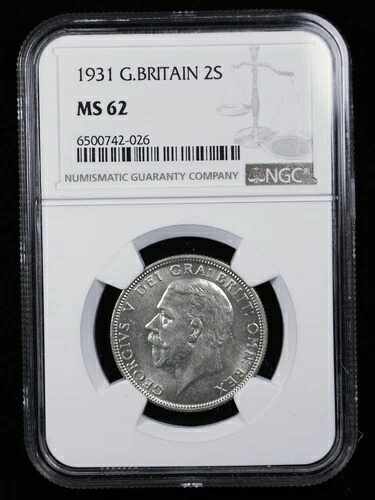 1931年 イギリス フローリン 2シリング NGC MS62 84,700円