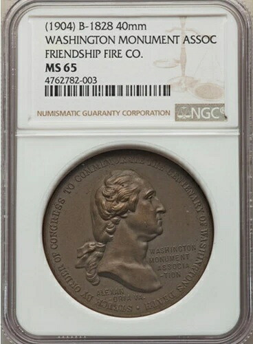 (1904) ベイカー-1828 ワシントン記念塔協会 - フレンドシップ消防団 / NGC MS-65 84,700円