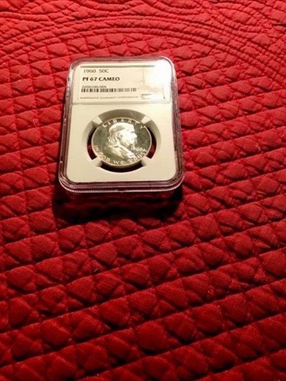1960年 シルバープルーフ フランクリン ハーフダラー NGC PF67 カメオ！美しい色合い！
