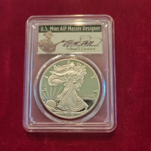 2017-S 1ドル プルーフ シルバー イーグル コングラット セット FDOI PCGS PR70DCAM トーマス・クリーブランド