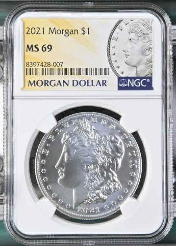 2021年 モルガン銀貨 NGC MS-69
