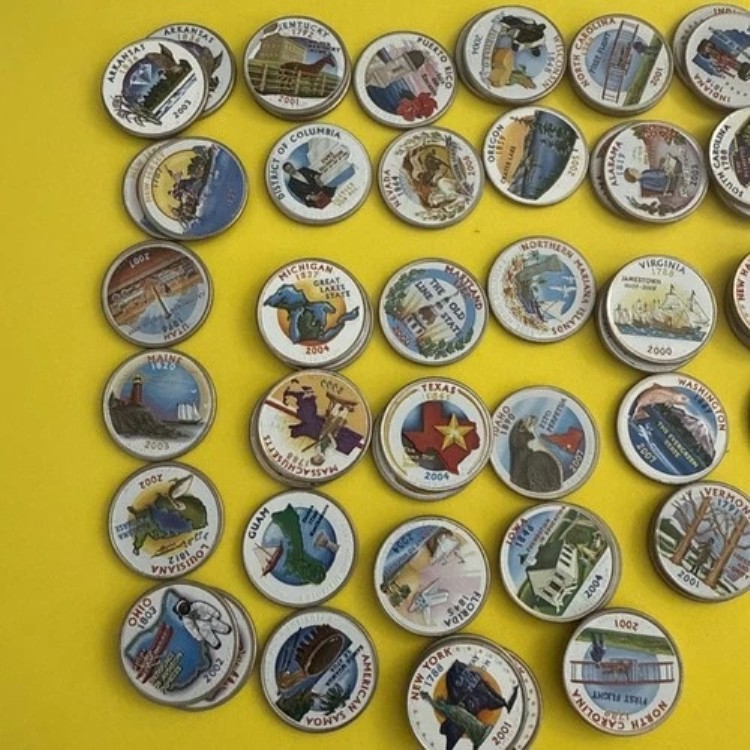 カラー化された壁画の州 .25 クォーター 96 枚セット (一部重複あり)
