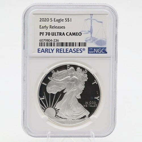 2020 S シルバーイーグル $1 PF70 ウルトラカメオ NGC 早期リリース サンフランシスコ