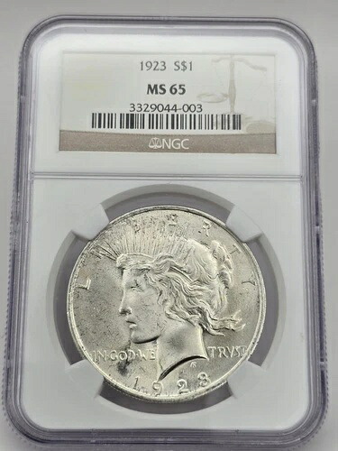 1923年 プレースドル NGC MS 65 美しい色調 開始