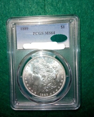 1889年フィラデルフィア モーガン シルバー ダラー PCGS MS64 CAC ブラスト ホワイト。