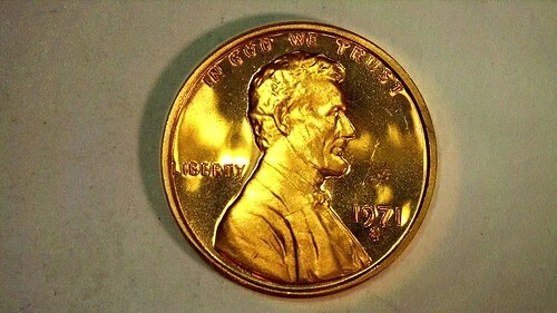 1971-S リンカーン記念館 ペニー プルーフ CAM サンフランシスコ造幣局 米国小額硬貨 セント