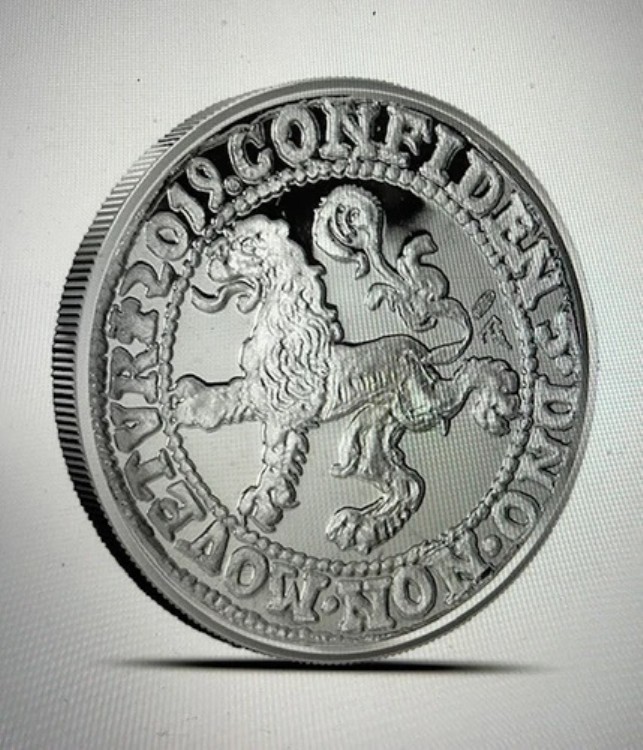 2019年 1オンス プルーフ オランダ シルバー ライオン ドル (箱 + CoA、再刻印) $165