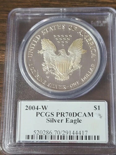 2004-W PCGS PR70DCAM シルバーイーグル エドマンド・C・モイのサイン入り
