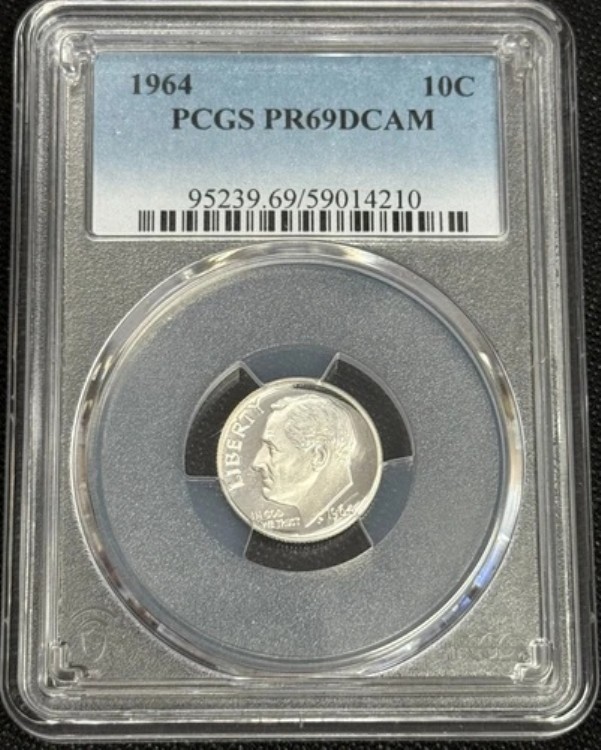 1964年 プルーフ ルーズベルト ダイム PCGS PR69 ディープカメオ アイテム37｜WORLD RESOURCE【KING店】 84,095円