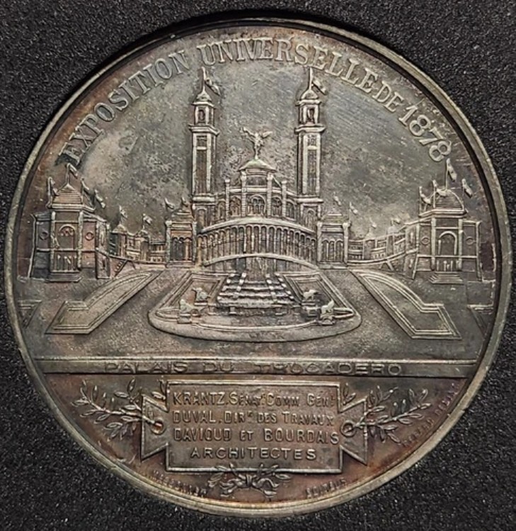 1878年パリ万国博覧会建築賞メダル52mm
