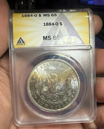 1884-O モルガン銀貨 1ドル ニューオーリンズ ANACS MS65 素晴らしい光沢と色調