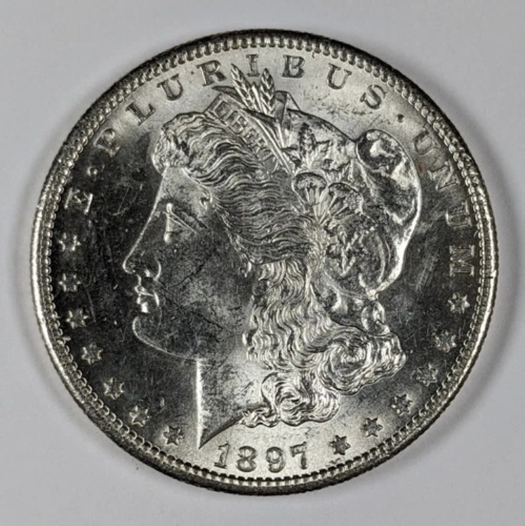 1897 S モルガン シルバー ダラー チョイス BU