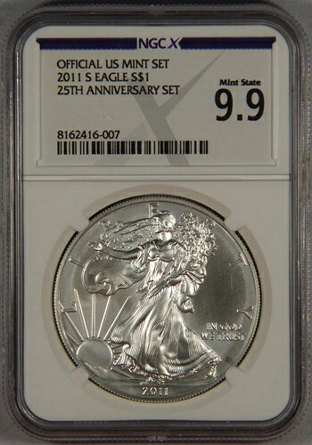 2011-S シルバーイーグルドル NGC X MS9.9 25周年記念セット $1