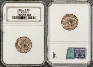 1936-S $.05 NGC MS66 #329218-008