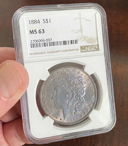 1884年 モルガン銀貨 NGC MS63 トーン