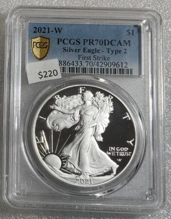 2021 W プルーフ シルバー イーグル PCGS PR70 DCAM - ファーストストライク - タイプ 2
