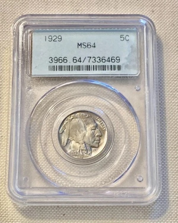 1929年 Pバッファローニッケル - PCGS MS64 OGH