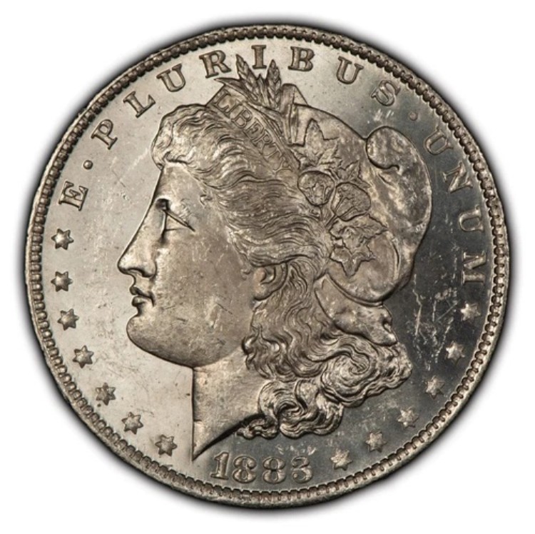 1883-O 1ドルモルガン銀貨 - プルーフ級の堅牢な鏡 - BU - SKU-B3494