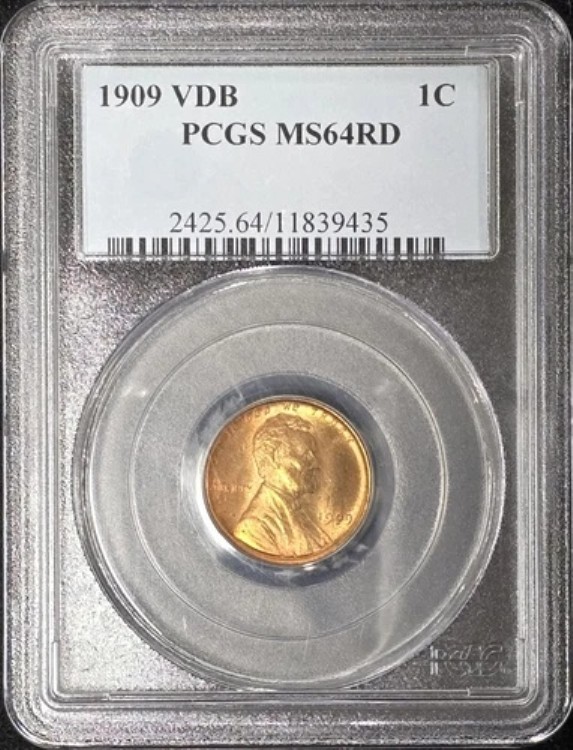 1909 VDB リンカーン ウィート セント PCGS MS64RD