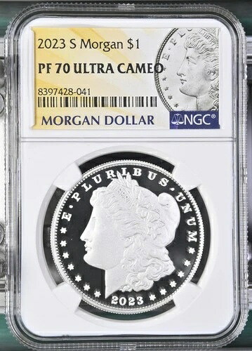 2023年 Sプルーフ モルガン銀貨 NGC PF-70 ウルトラカメオ 84,700円