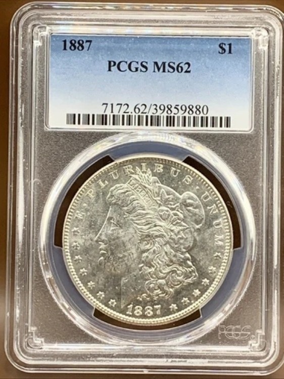 1887年 モルガン銀貨 ?? PCGS MS62 ?? フィラデルフィア造幣局 1887-P