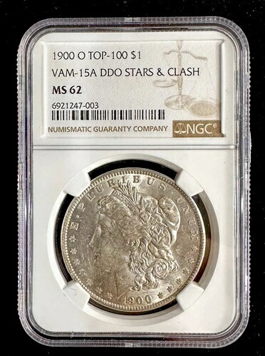 1900-O トップ100 VAM-15A DDO スターズ＆クラッシュ モルガンダラー NGC MS-62