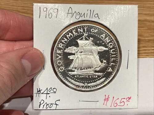 1969年 アンギラ アトランティック スター 4ドル銀貨 - プルーフ