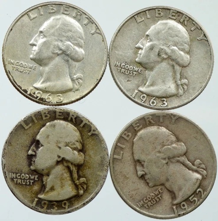 アメリカ合衆国 ワシントングループ シルバークォーターコイン 4枚セット ギフト i116332｜WORLD RESOURCE【KING店】 84,095円