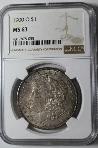 1900年 Oトーン モルガン銀貨 MS63 NGC #55 VAM 35A 日付入りダイクラック