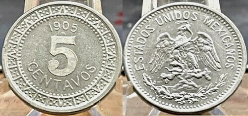 CH BU 1905 メキシコ 5 センチボス コイン