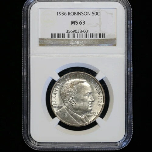 1936年ロビンソン銀貨記念ハーフドル未流通BU MS63 NGC 84,700円