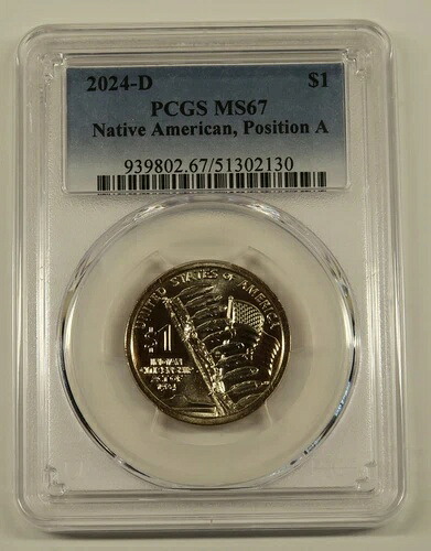 2024年 D ネイティブアメリカン サカガウィア ドル PCGS MS67 ポジション A