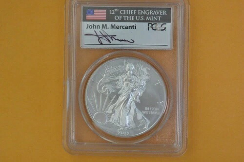 2012年-(W) 1ドル シルバー イーグル PCGS MS70 メルカンティ サイン入り ファーストストライク - スポット