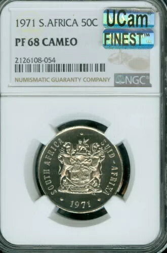 1971年 南アフリカ 50セント NGC PF68 カメオ MAC FINEST UCAM & MAC スポットレス *