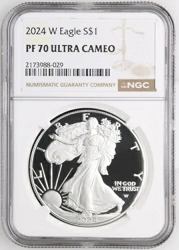 2024 W 地金シルバーイーグル NGC PF-70 ウルトラカメオ