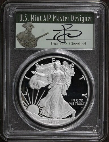 2020-S (PR70) プルーフ アメリカン シルバー イーグル ASE $1 PCGS - クリーブランド サイン FDOI