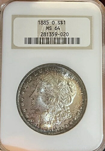 1885-O オールド・ファッティ・ホルダー！ NGC MS64 モルガン銀貨