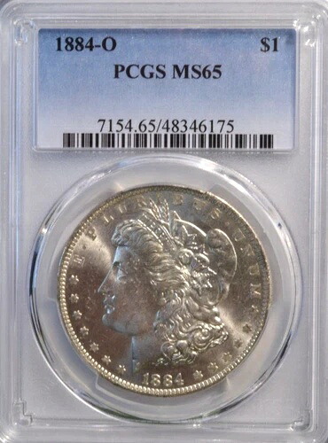 1884-O モルガン銀貨 PCGS認定 MS65