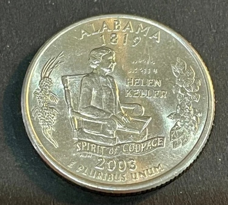 2003年 P アラバマ州 25セント硬貨。米国造幣局発行の未流通コイン。 84,700円