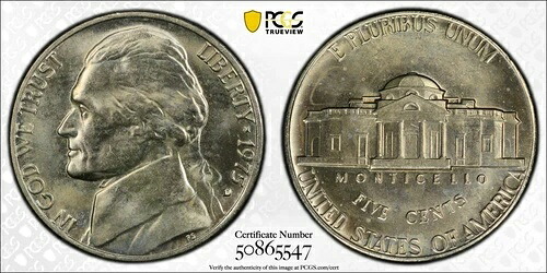 PCGS MS66 FS 1975-D ジェファーソンニッケル フルステップ