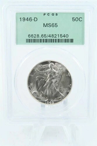 1946-D PCGS MS65 ウォーキング・リバティ・ハーフダラー ビジネスストライク 50セント
