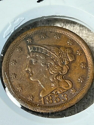 1853年製 編み込みヘア ハーフセント 状態良好（不動産売却にて発見）