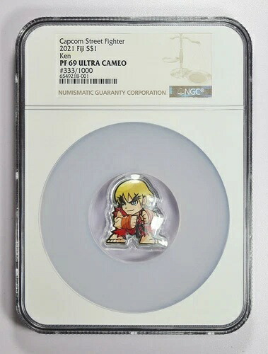 2021年 フィジー ストリートファイター ミニファイターズ ケン 1オンス シルバー NGC プルーフ 69 ウルトラカメオ