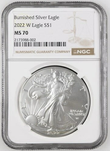 2022年 W 地金シルバーイーグル NGC MS-70 W バーニッシュドシルバーイーグル