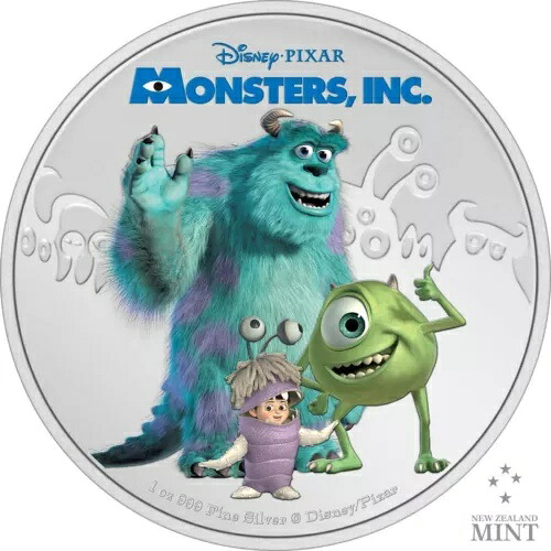 2021年 モンスターズ・インク 1オンス .999 銀貨 20周年記念 ディズニー/ピクサー